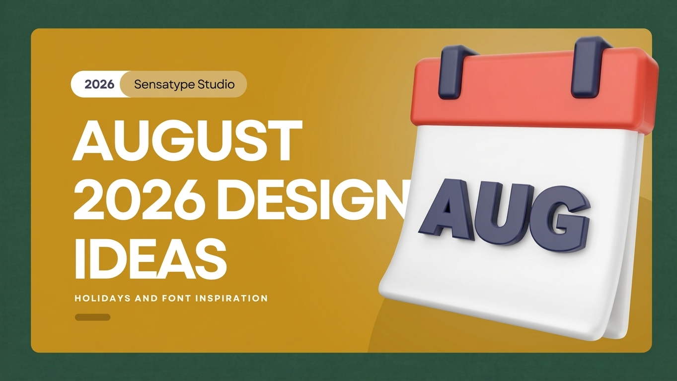 August 2026 Design Ideas, Holidays, and Font Inspiration