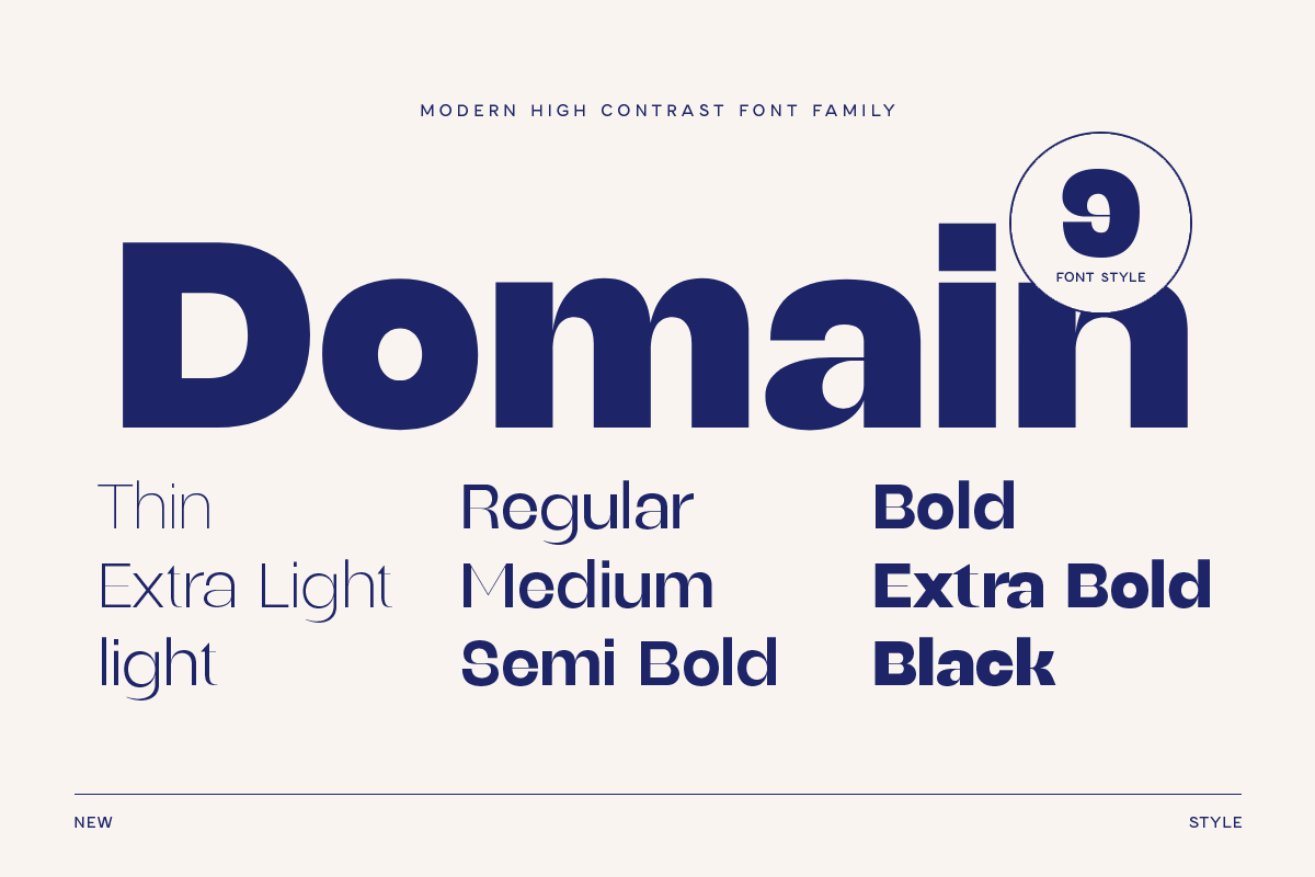 Domain - High Contrast Font Family – Sensatype Studio