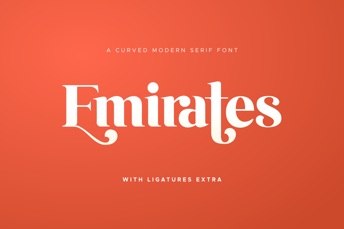Emirates unique curved ligature font .png