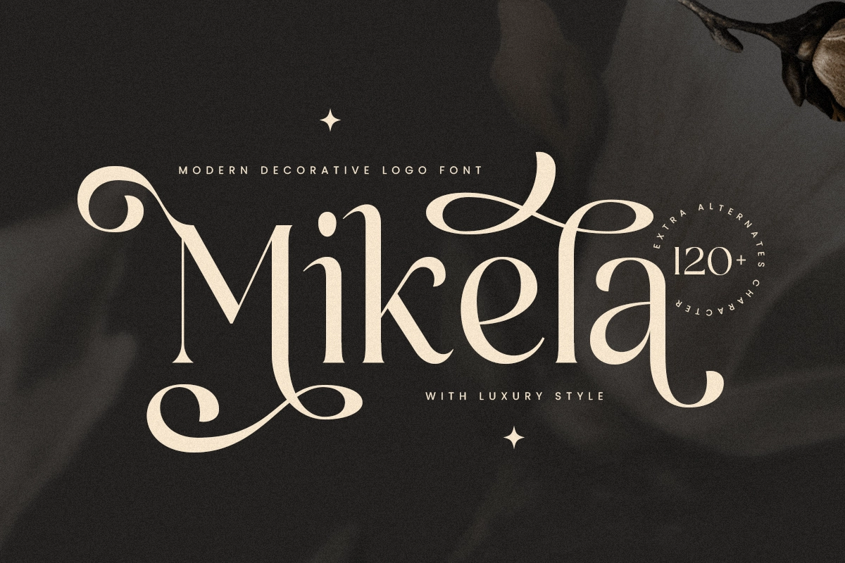 Mikela - Modern Decorative Logo Font.webp