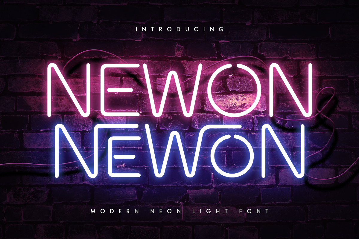 Newon - Modern Neon Light Font 1.png