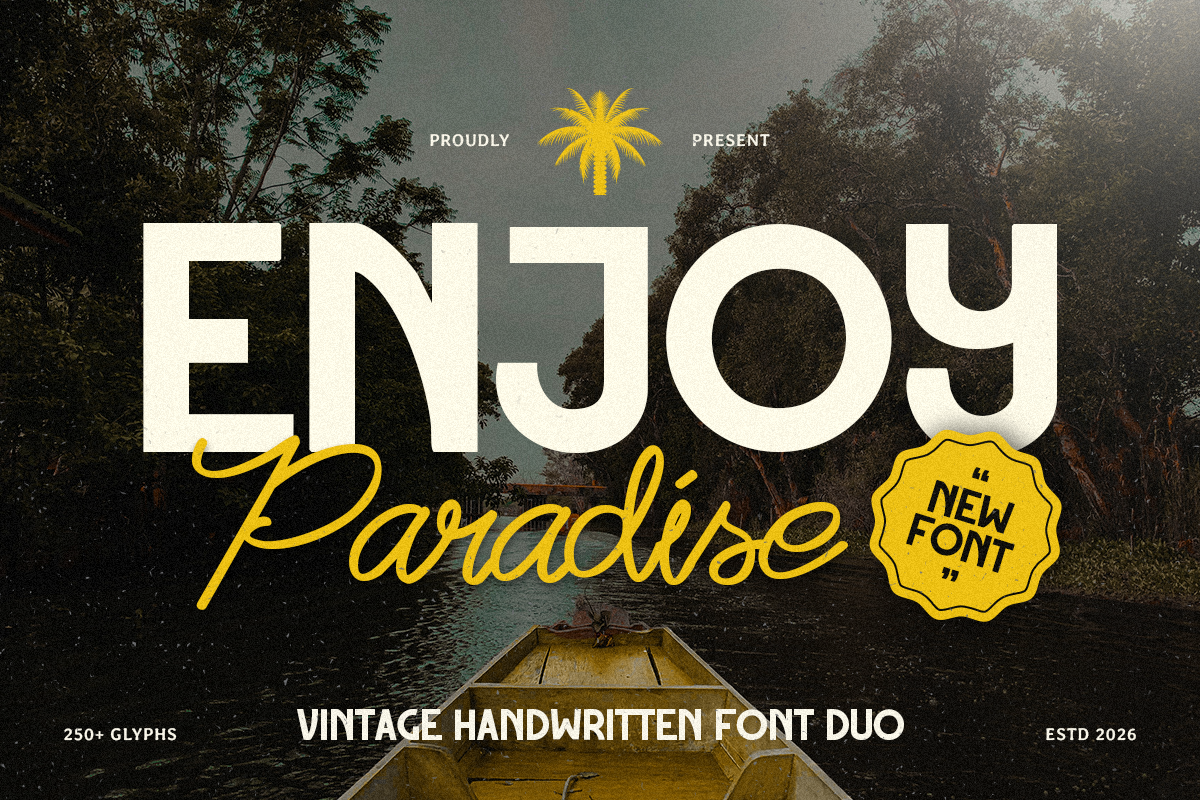 Enjoy Paradise - Vintage Handwritten Font Duo 0.png
